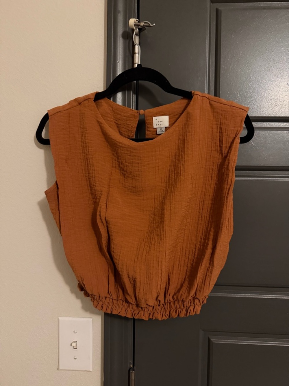 Target Rust Orange Sleeveless Textured Crop Top